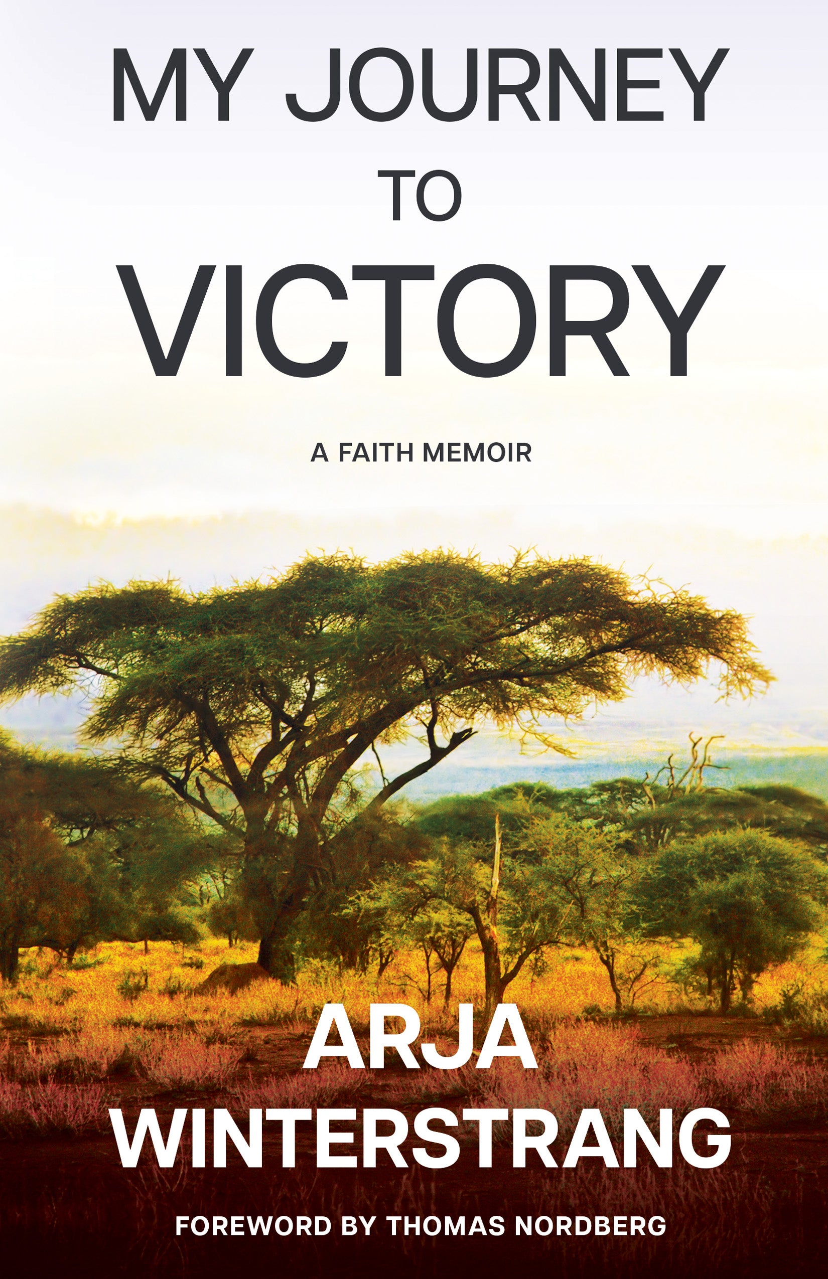 close up image, book cover depicting African savanna